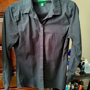 Xs black button down